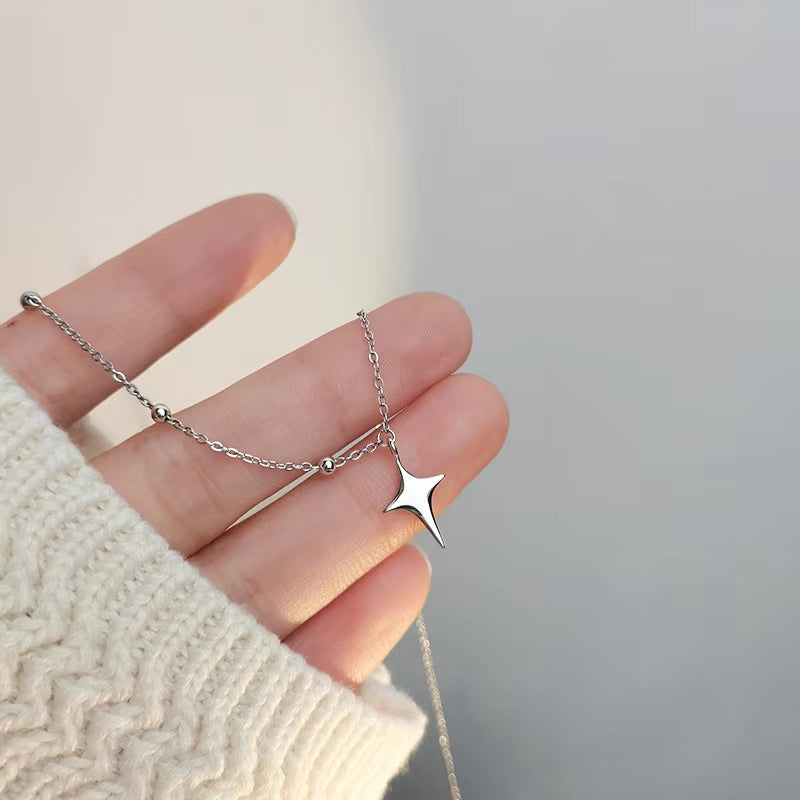 Fashion Four Stars Necklace Simple and Elegant