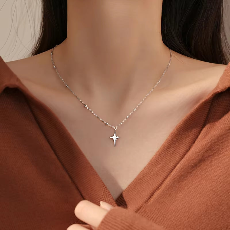 Fashion Four Stars Necklace Simple and Elegant